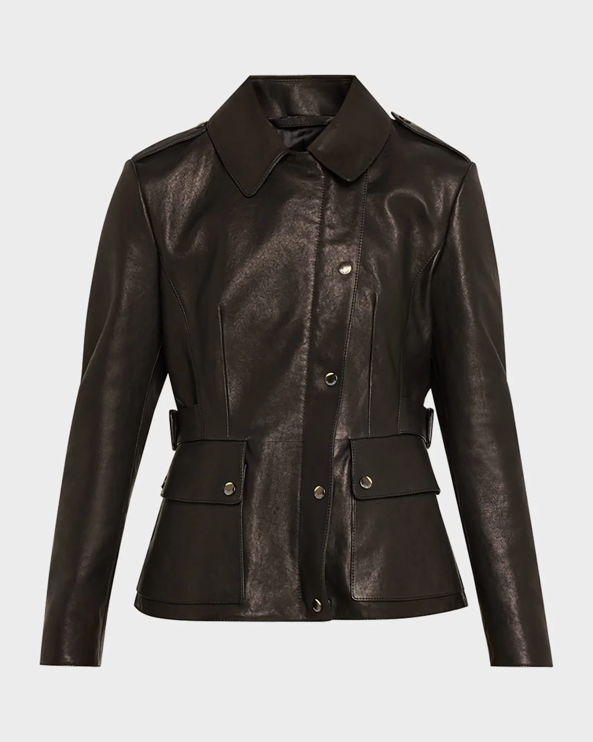 Leyton Lamb Leather Trench Jacket - 1
