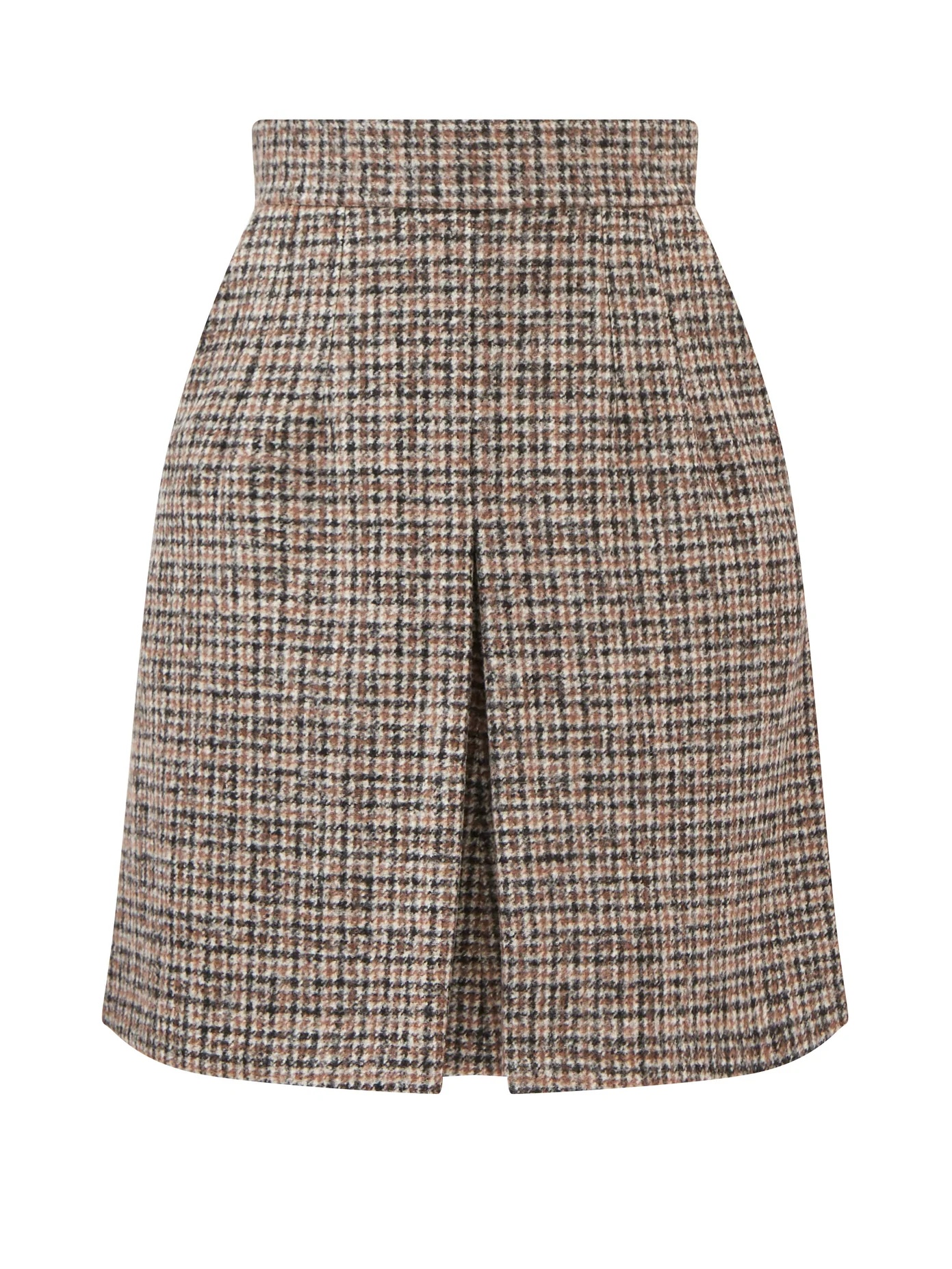 Checked alpaca-blend tweed mini skirt - 1