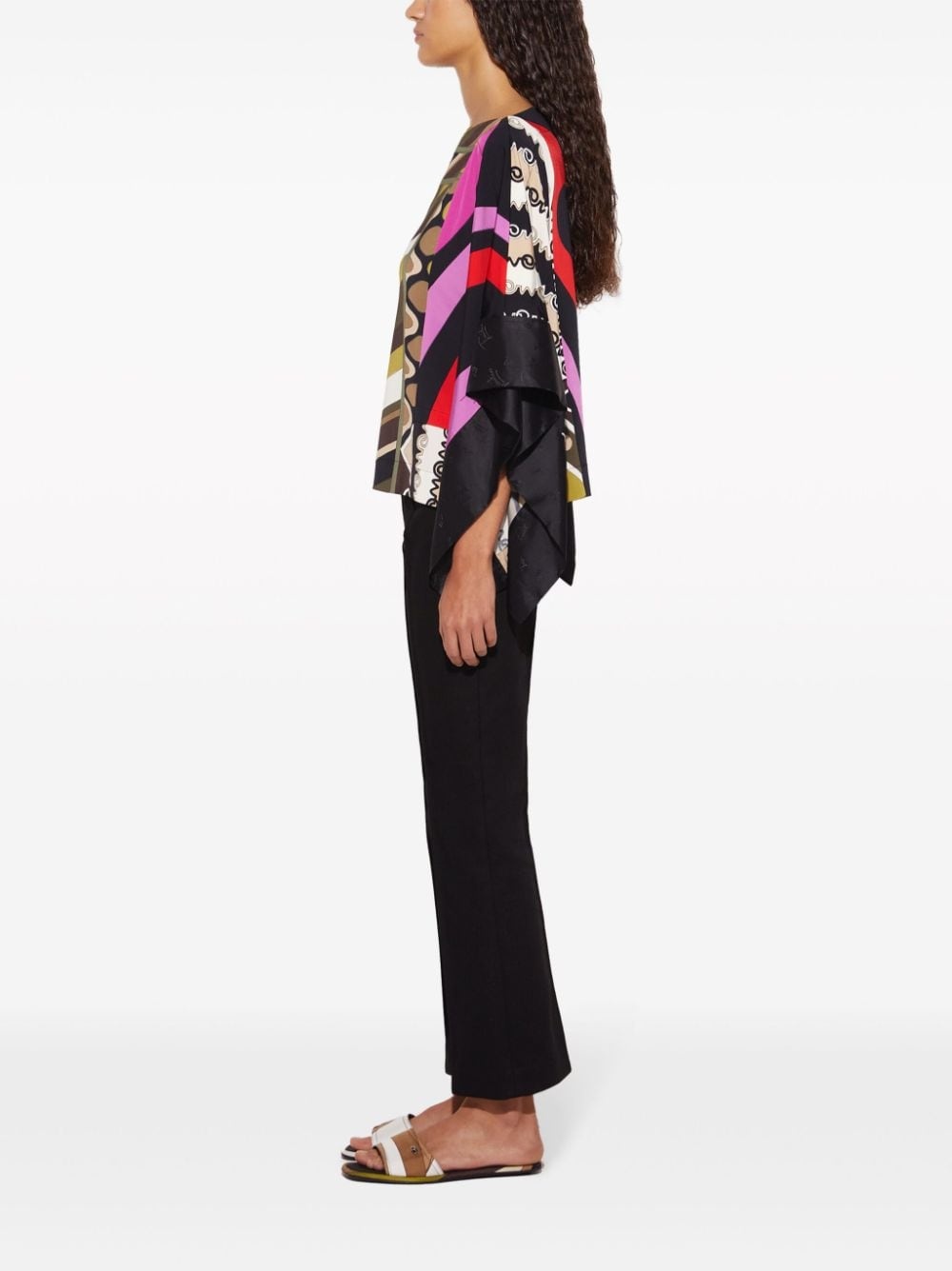 patchwork-print kaftan top - 3