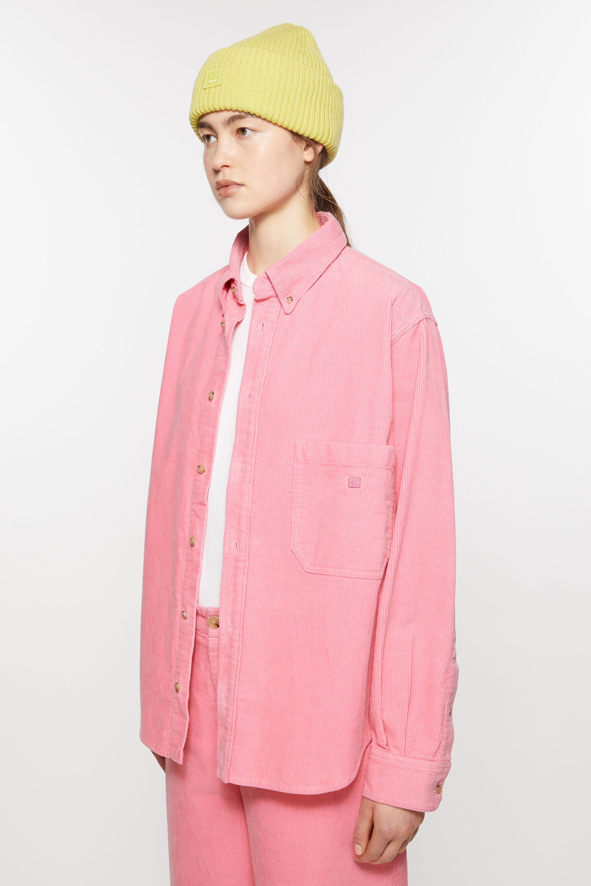 Corduroy overshirt - Tango pink - 3