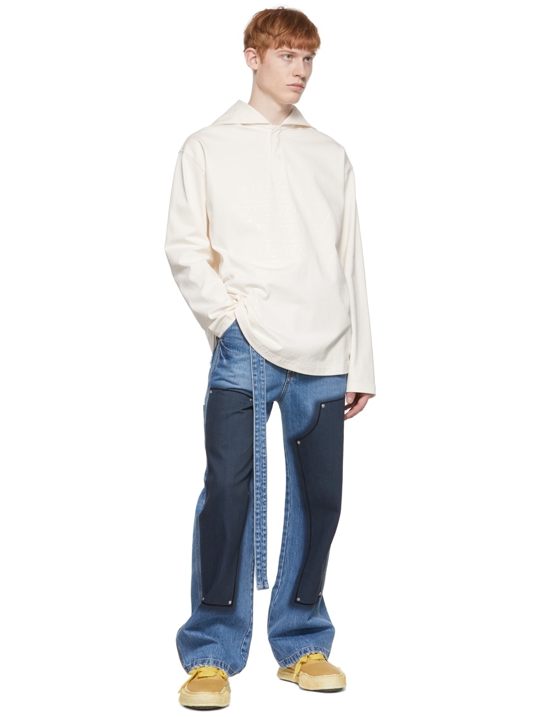 Off-White Cotton Henley - 4