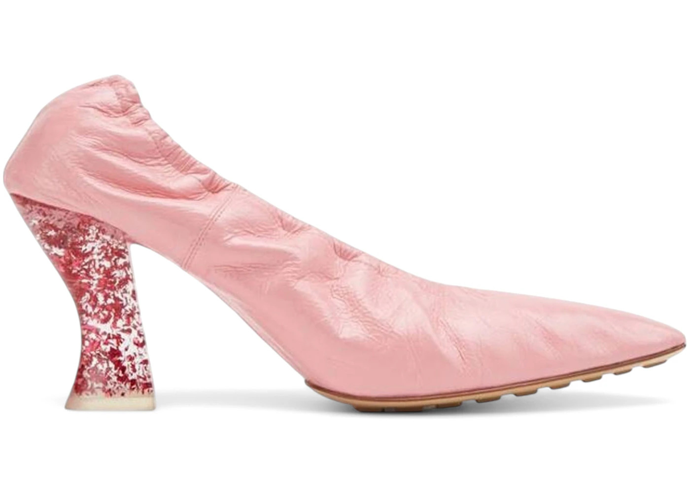 Bottega Veneta Glitter Heel Almond Pumps Pink (Women's) - 1