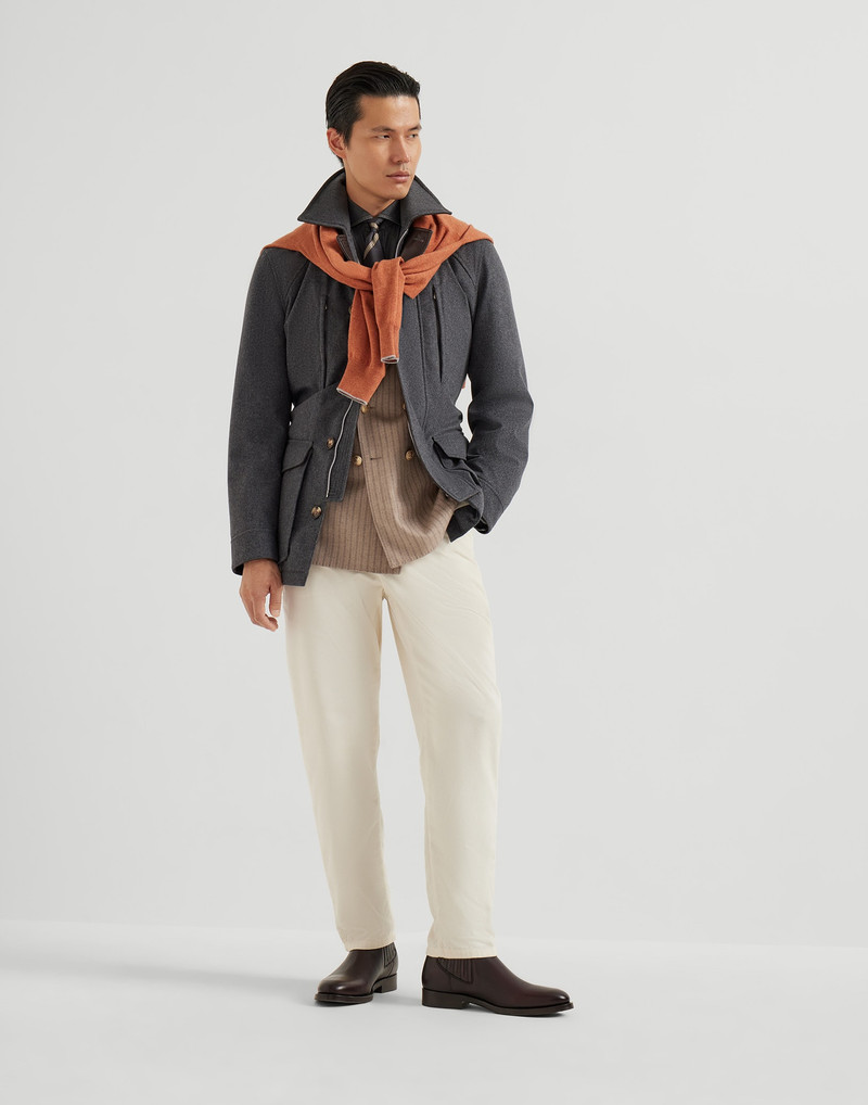 Lightweight denim slim fit shirt with spread collar 5