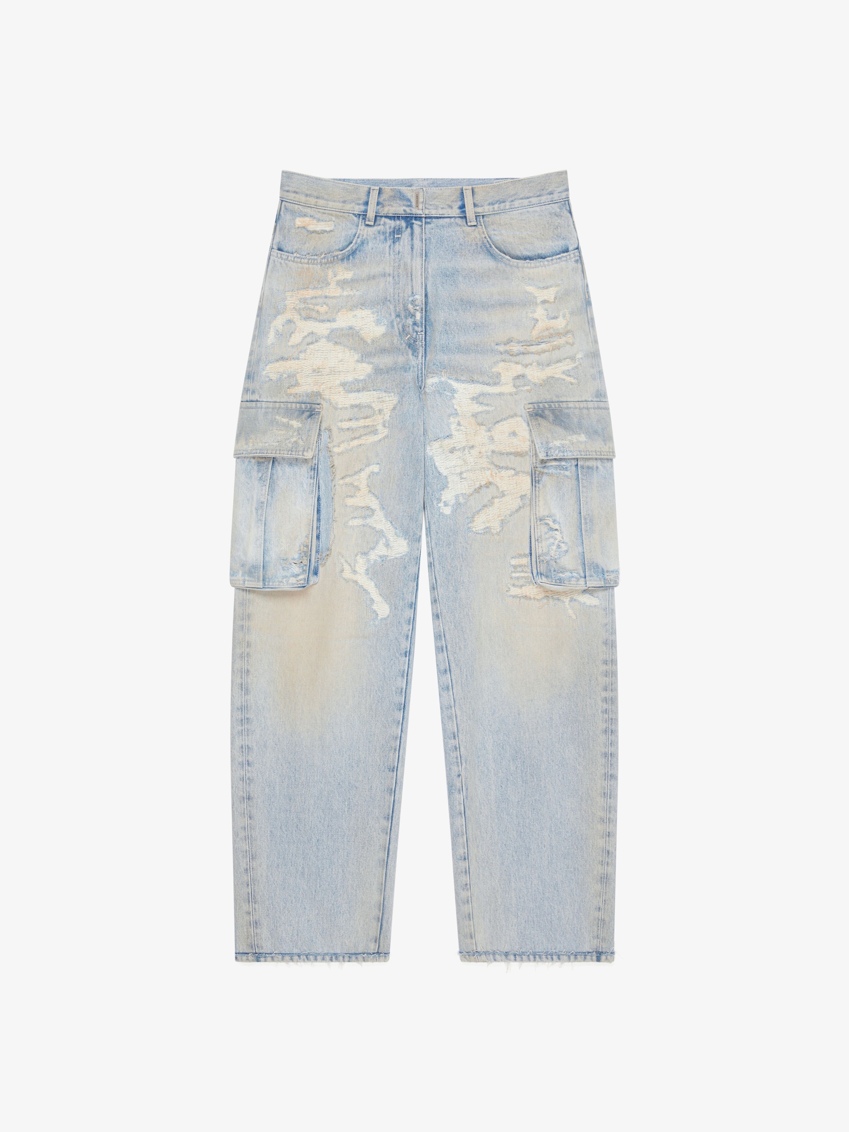 OVERSIZED CARGO PANTS IN DENIM - 1