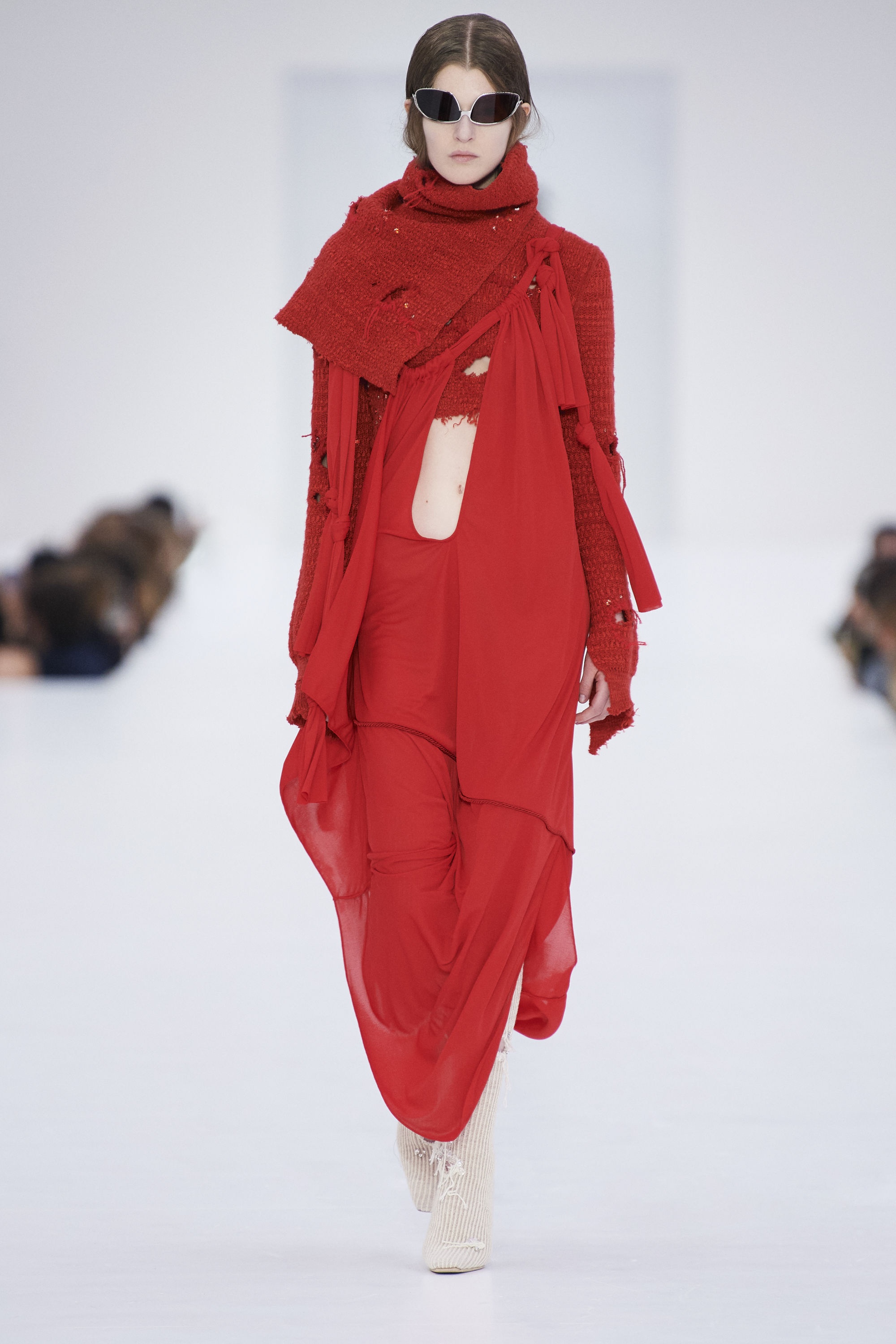 Knotted halterneck dress - Poppy Red - 3