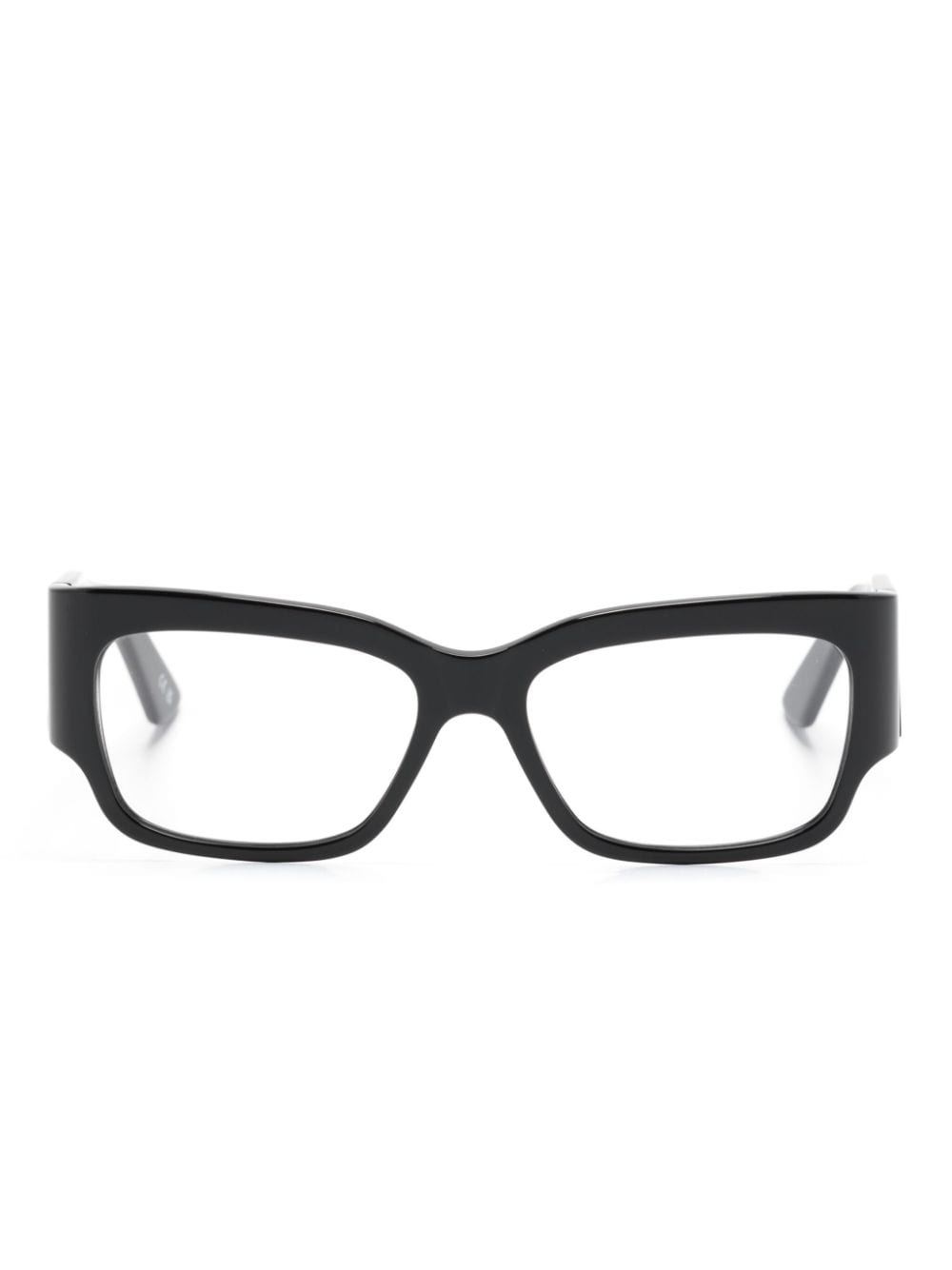 logo-engraved square-frame glasses - 1