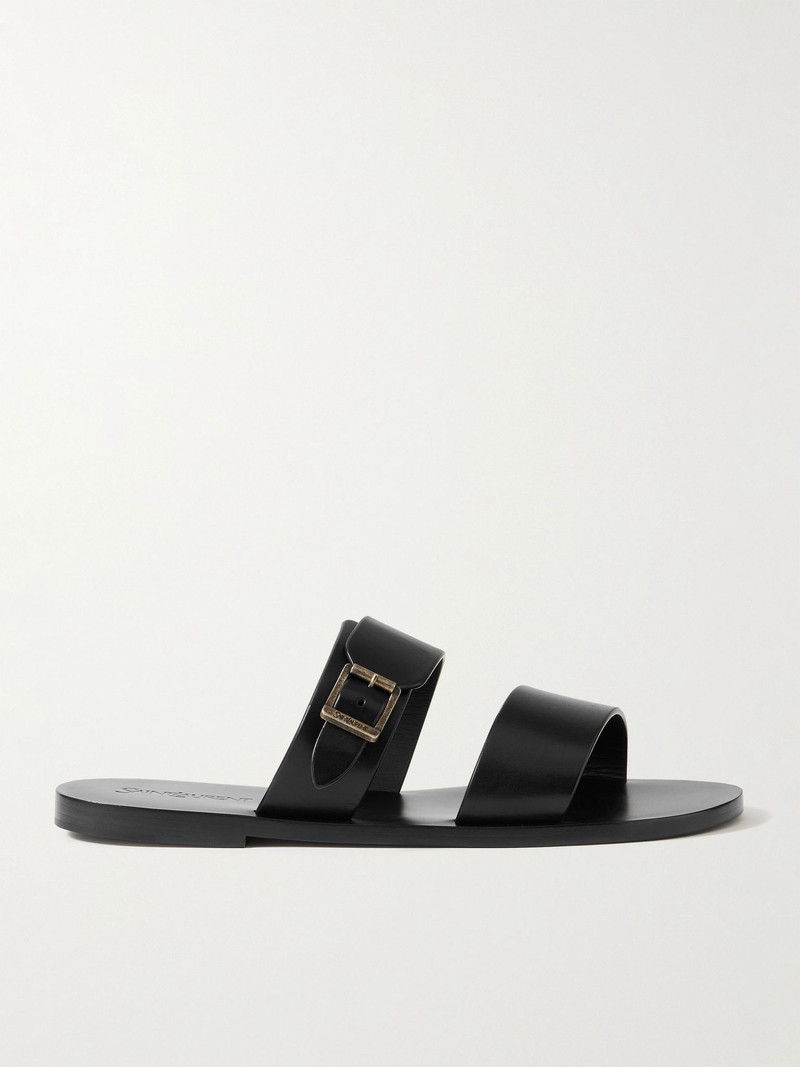 Ios Buckled Leather Sandals Black 1