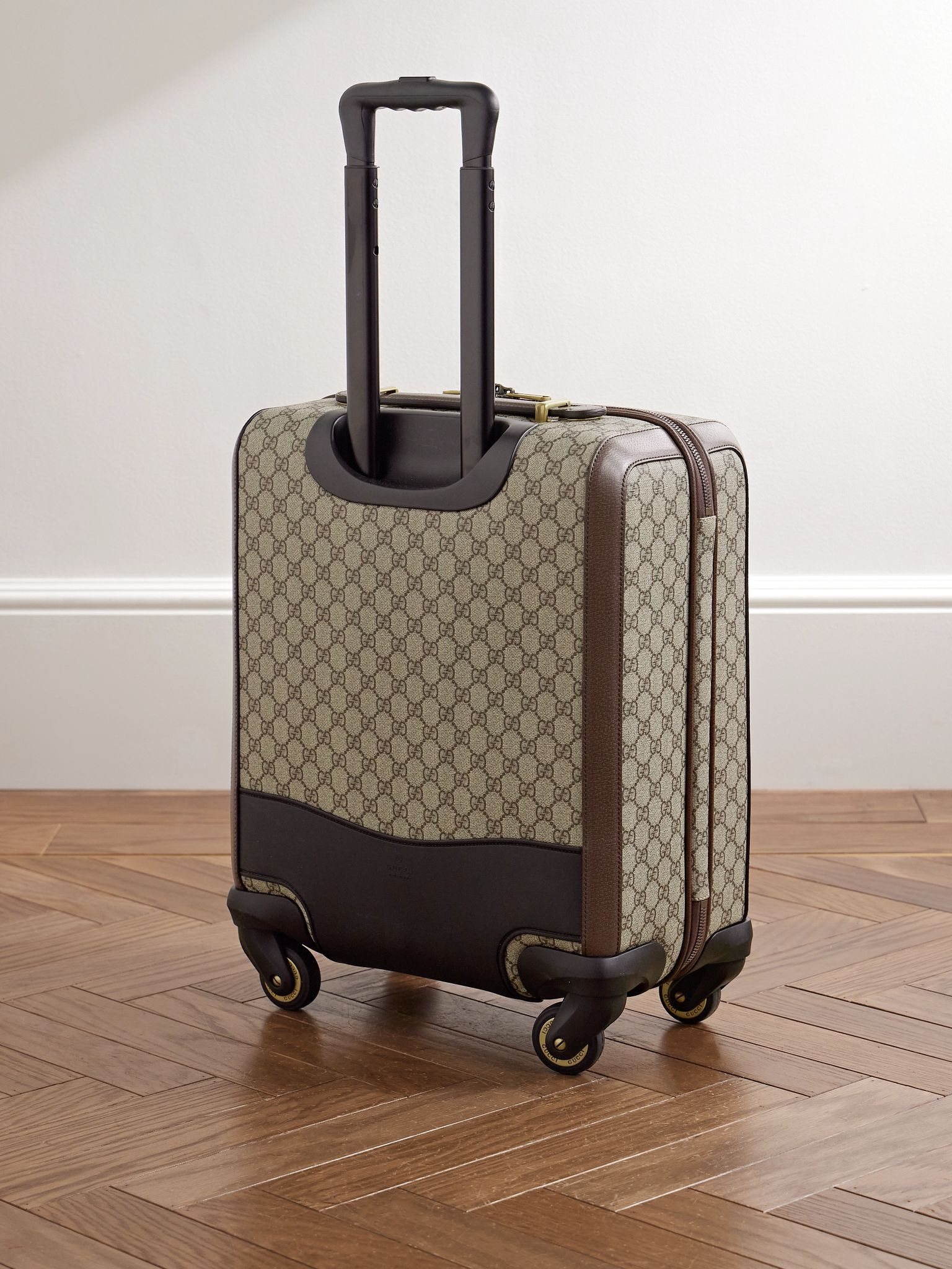 Savoy Leather-Trimmed Printed Coated-Canvas Suitcase Beige - 2