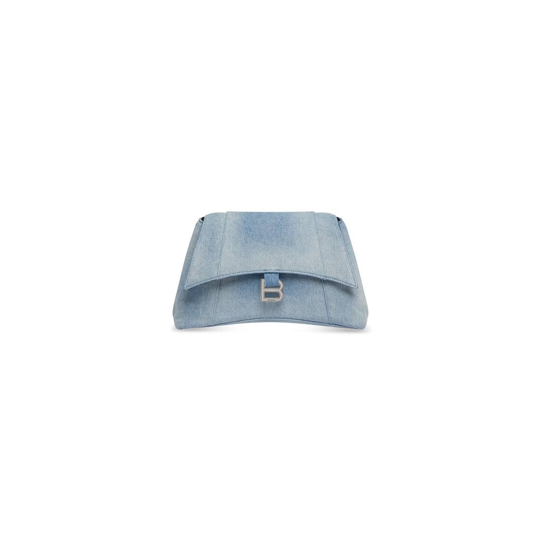downtown small shoulder bag with chain in denim - 7