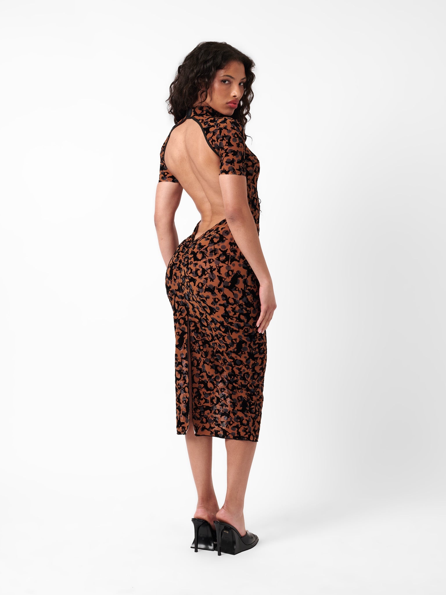 KNOCKOUT DRESS BROWN LEOPARD PRINT - 6