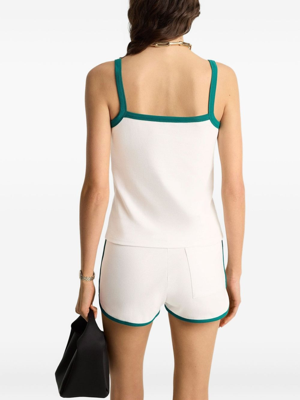 logo-print ribbed top - 3