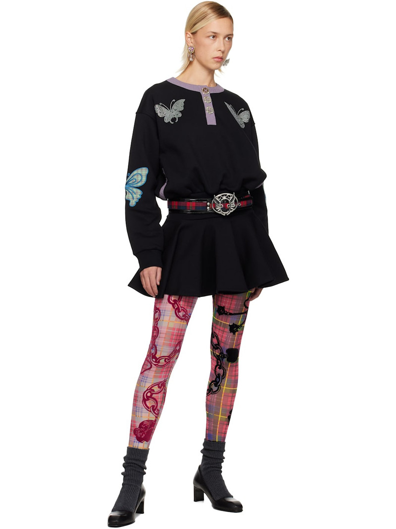 Chopova Lowena Multicolor Tartan Chain Mesh Leggings outlook