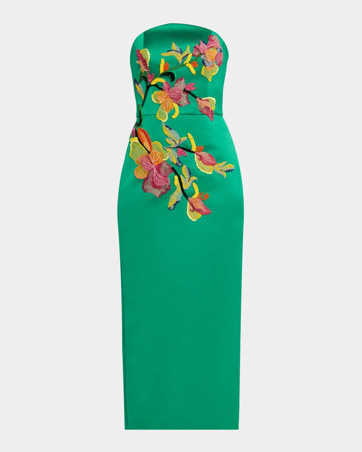 Arch Strapless Embroidered Column Cocktail Dress - 1