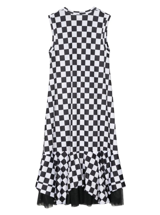 Sleeveless Check Pattern Dress - 2