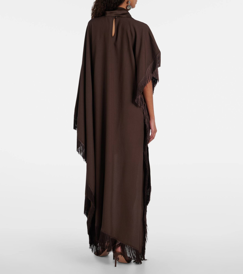 New Age fringed asymmetric satin kaftan 3