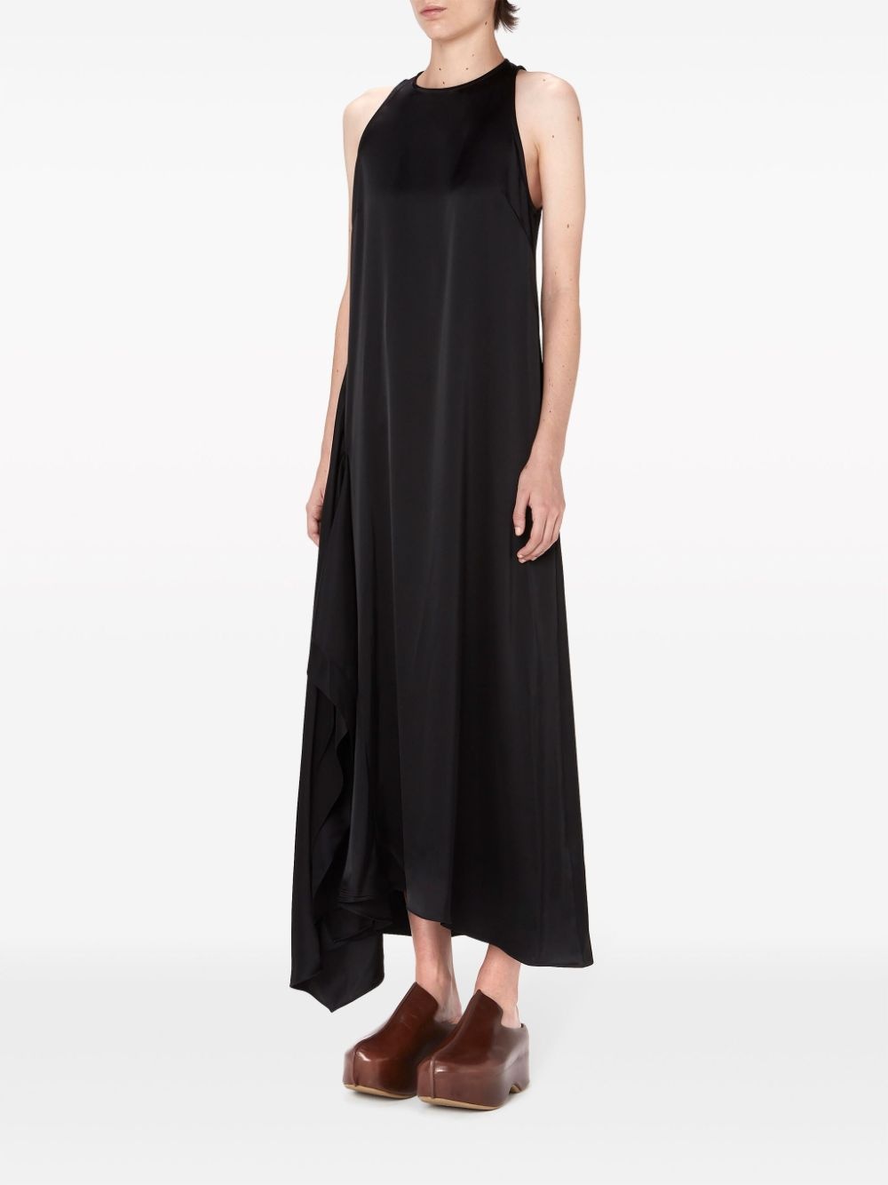 sleeveless draped midi dress - 3