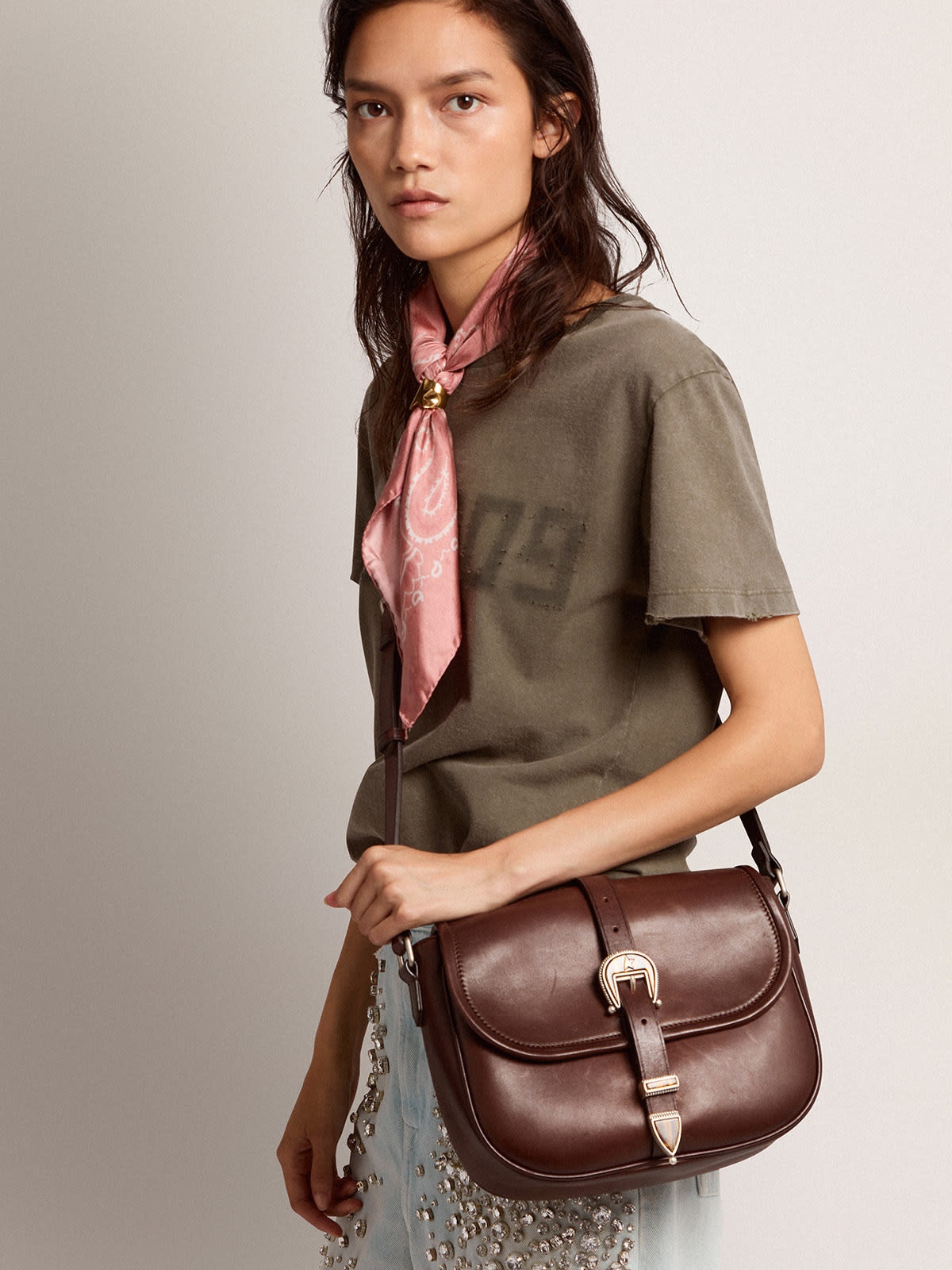Medium Rodeo Bag in dark tan leather - 3