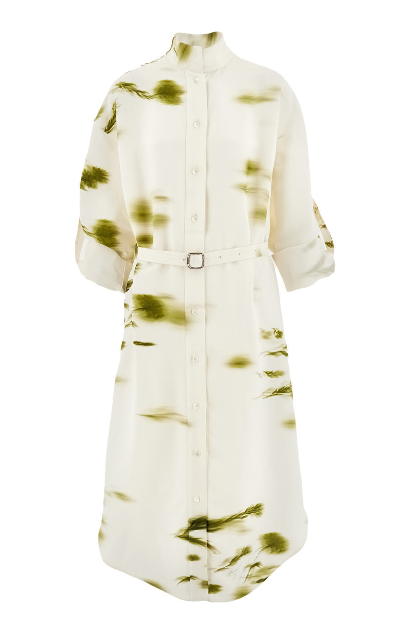 Printed Shirt Dress white 1