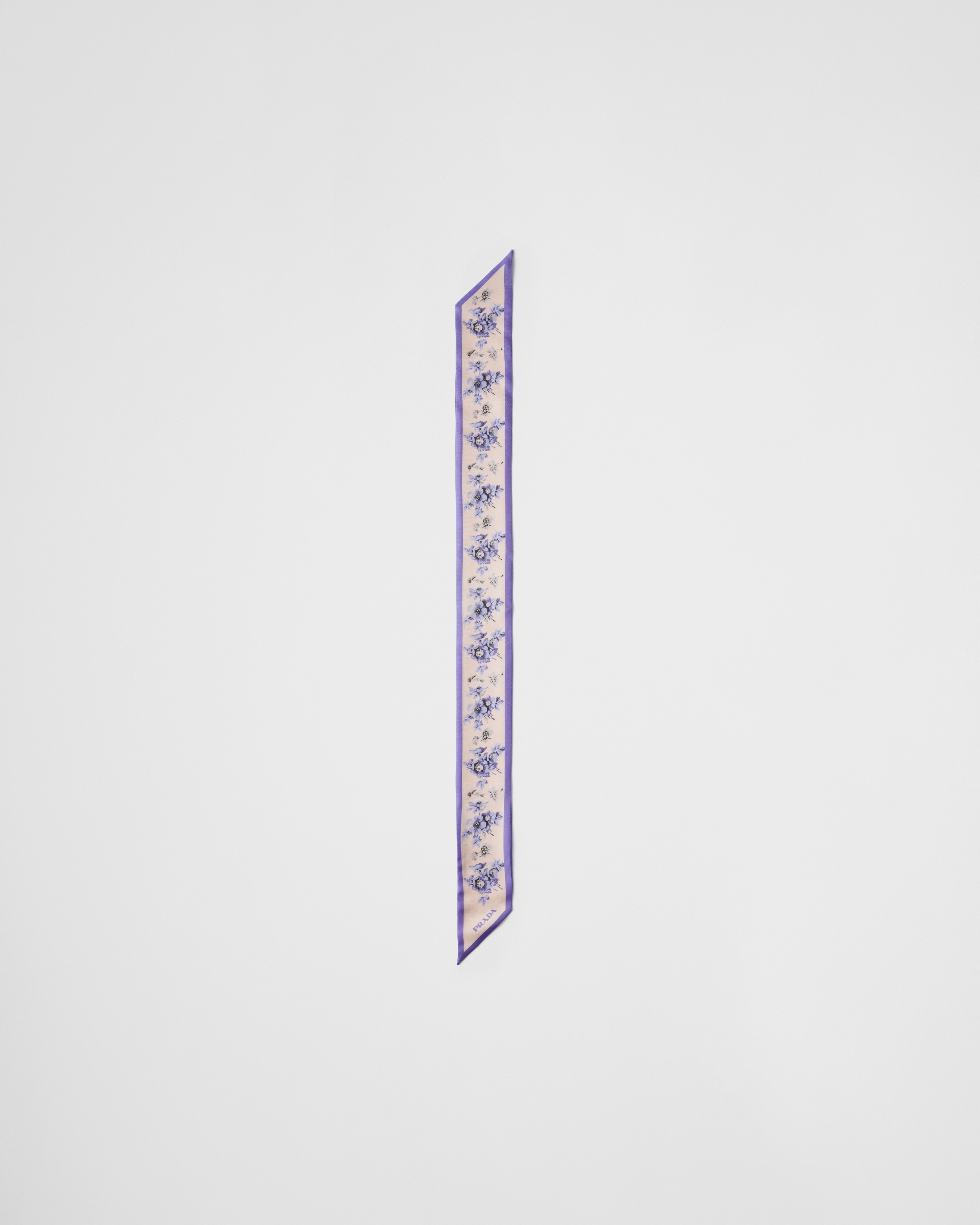 Printed silk twill skinny scarf - 3