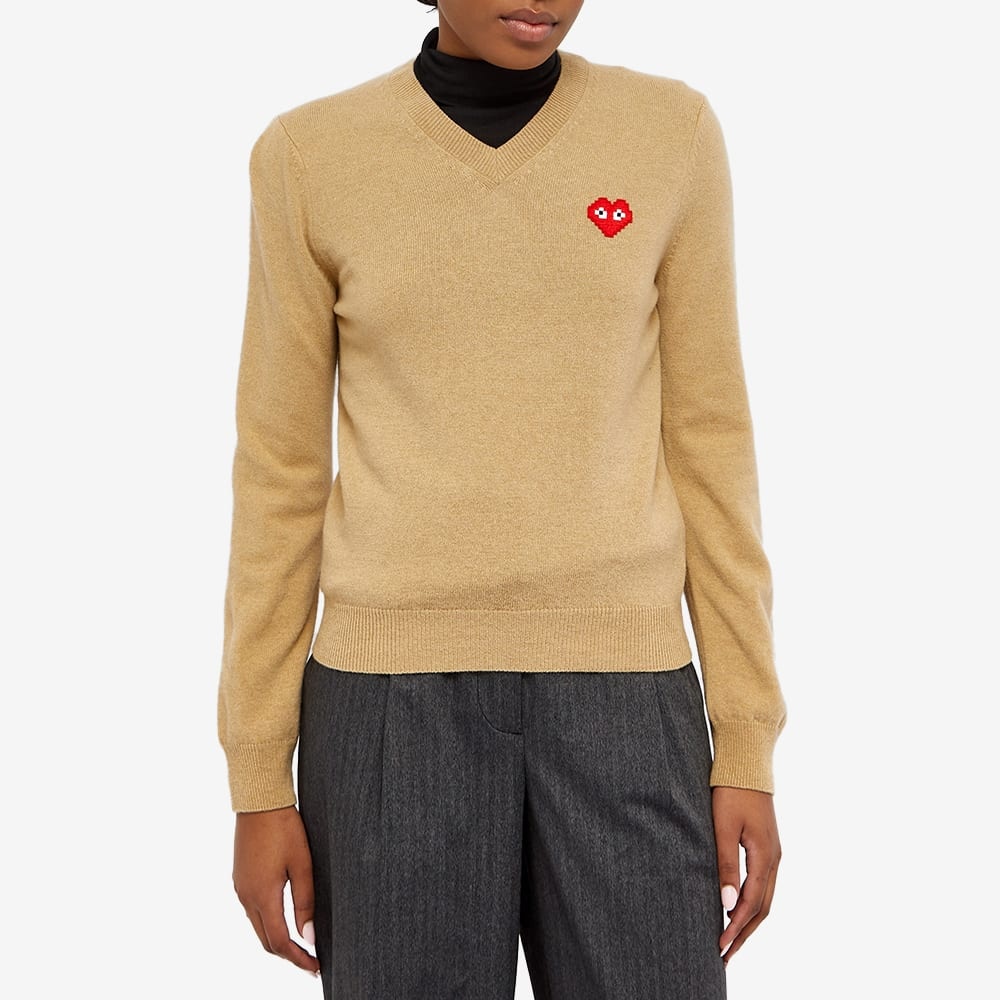Comme des Garçons Play Invader Heart V-Neck Pullover - 2
