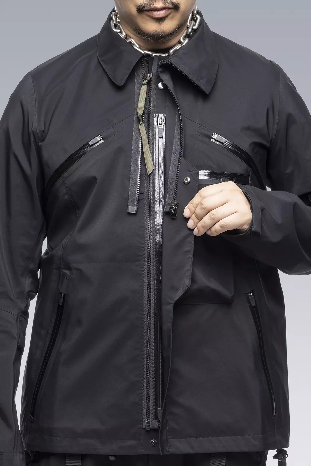 J1A-GTKR-BKS KR EX 3L Gore-Tex® Pro Interops Jacket Black with size 5 WR zippers in gloss black - 21