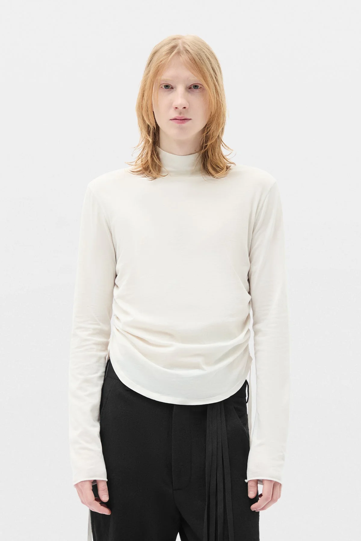 Lenart Wrinkled Mock Collar Top - 1