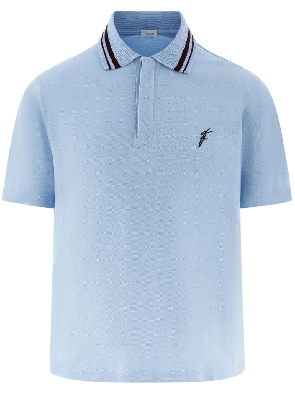 logo-embroidered polo shirt - 1