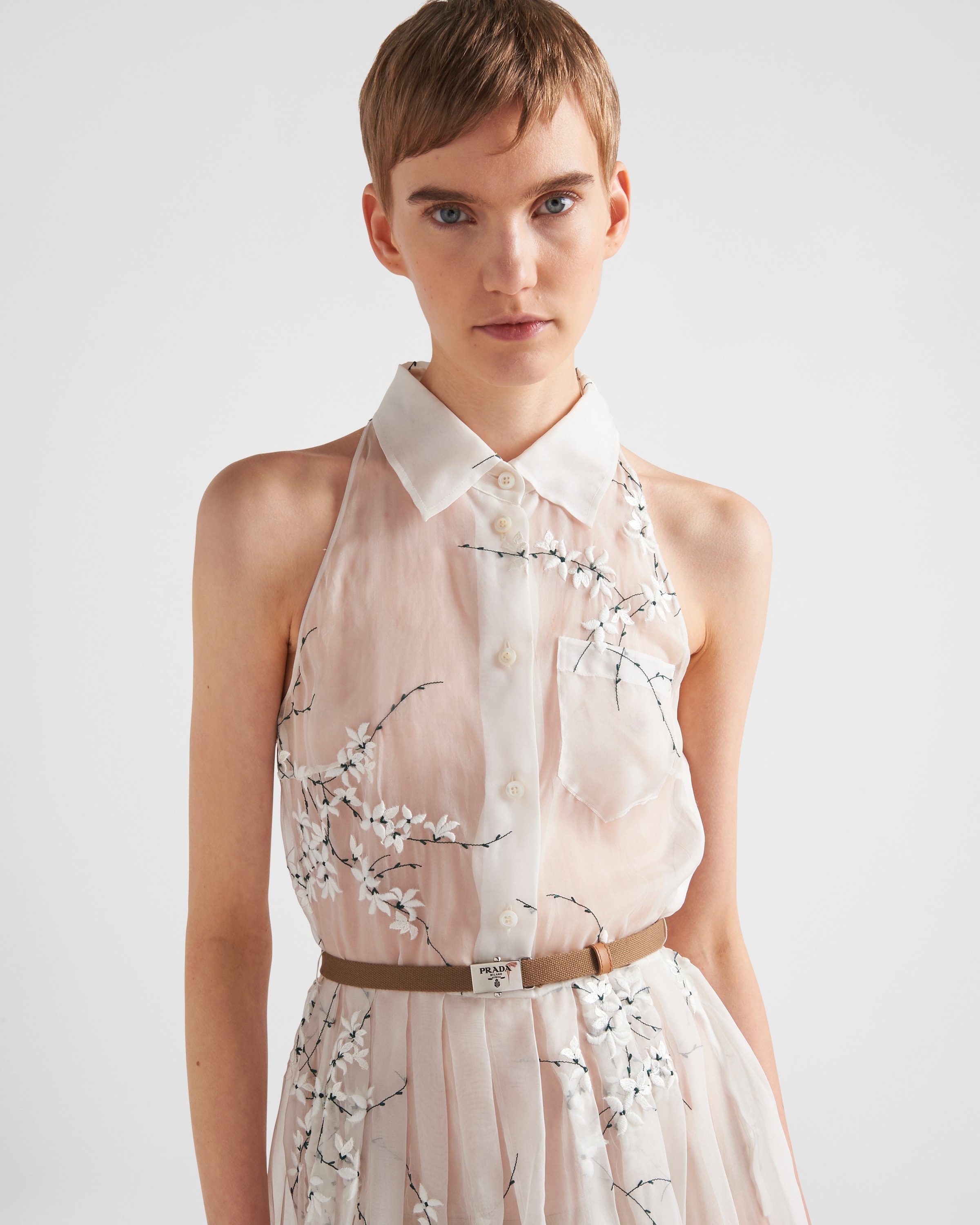 【送料&関税込】Prada Embellished Organza Dress Prada Feather-embellished Silk Organza Dress | Black | FARFETCH