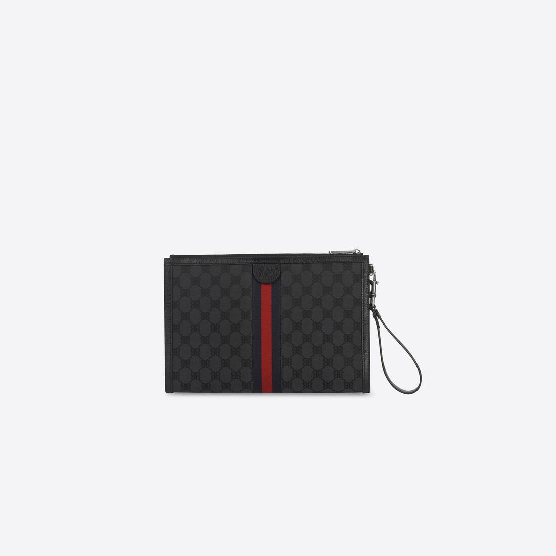 Men's Hacker Pouch In Canvas Jacquard in Black - 2