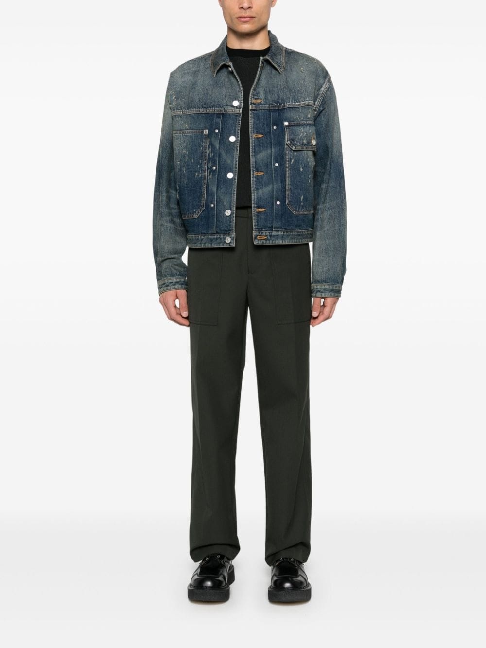 distressed denim jacket - 2