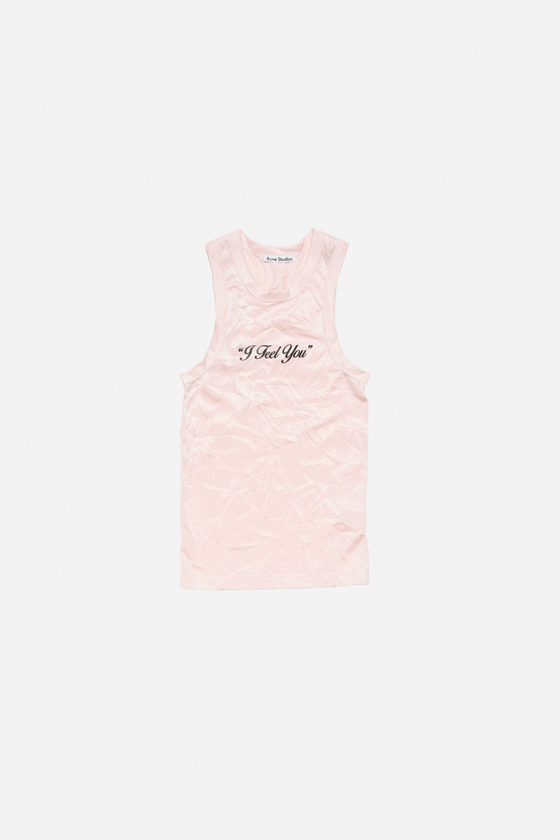 Crinkled printed tanktop - Powder pink 1