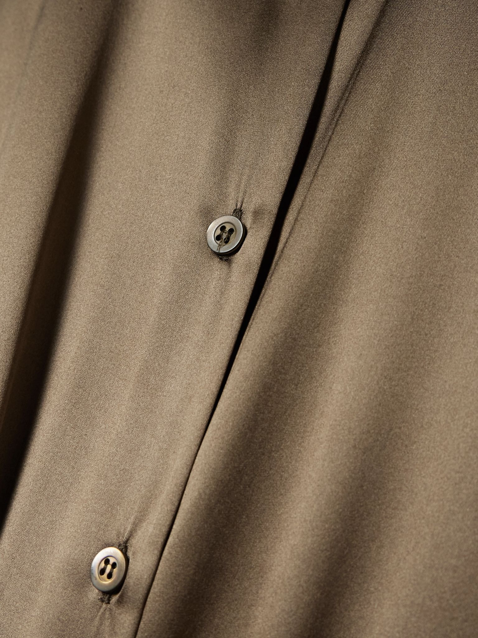 Silk-blend satin shirt dress Brown - 4