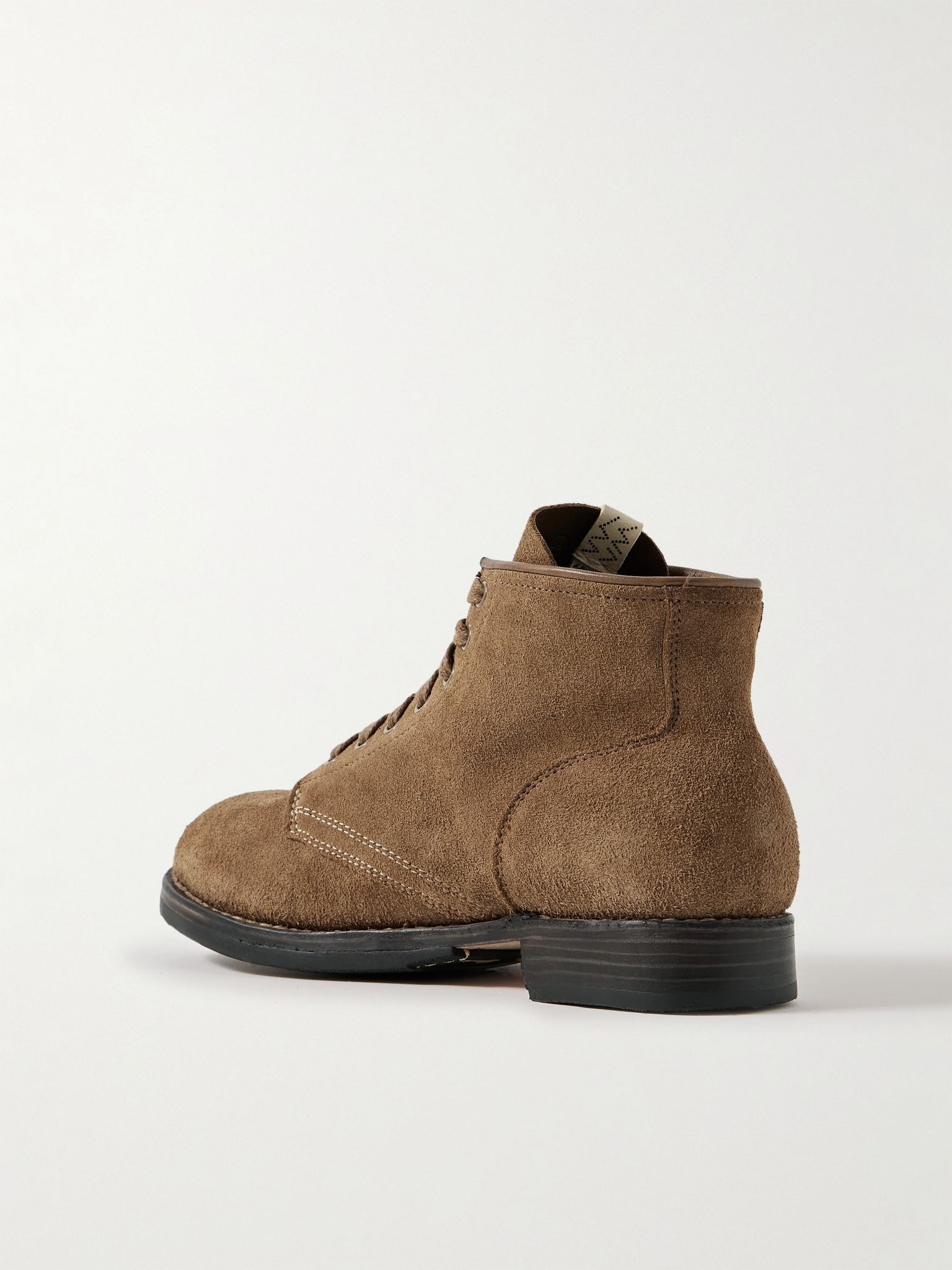 Brigadier-Folk Leather-Trimmed Suede Boots Dark brown - 4