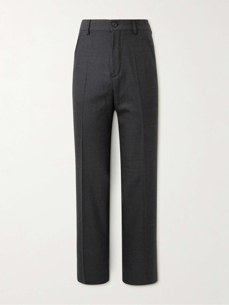 Straight-Leg Wool Trousers - 1