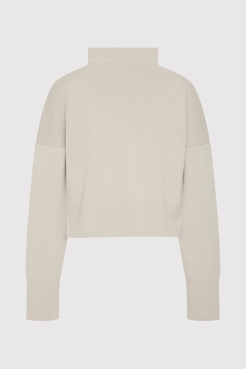 ST. AGNI Milano Knit Zip Jumper - Silver outlook