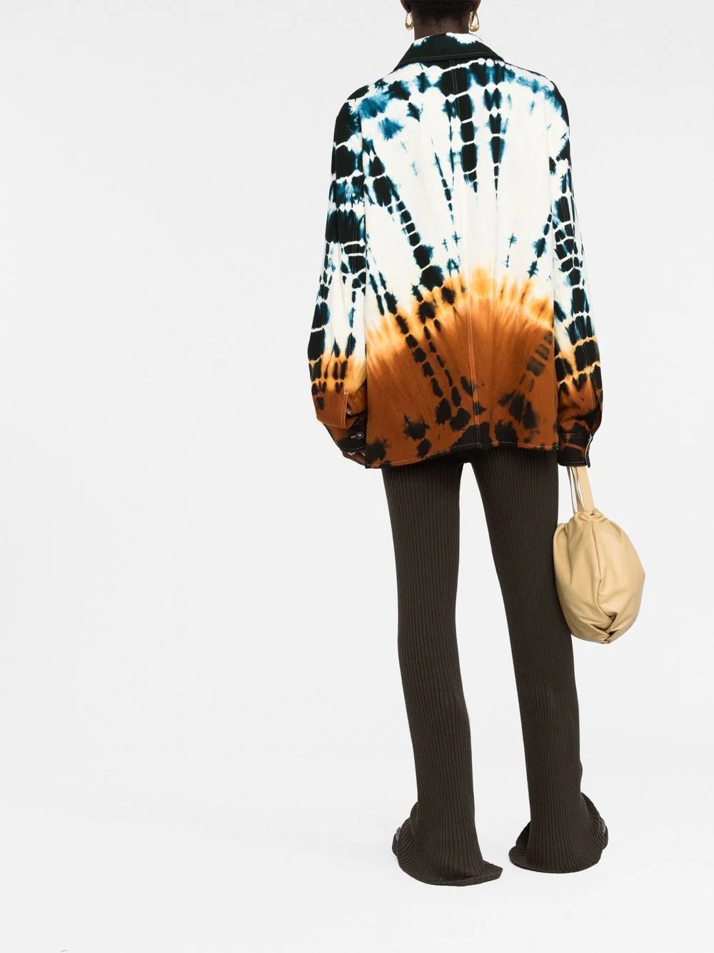 abstract print wool-blend shirt - 6