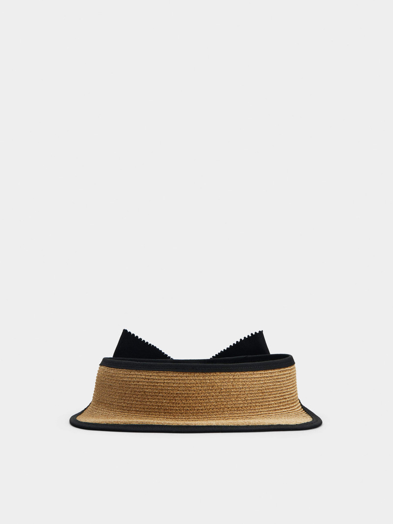 Broche Vivier Buckle Visor in Straw 1