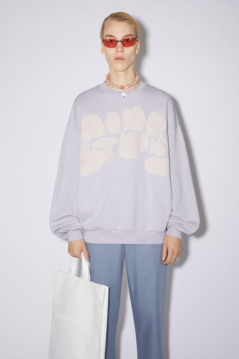 Acne Studios Crew neck bubble logo sweater - Pale lilac outlook