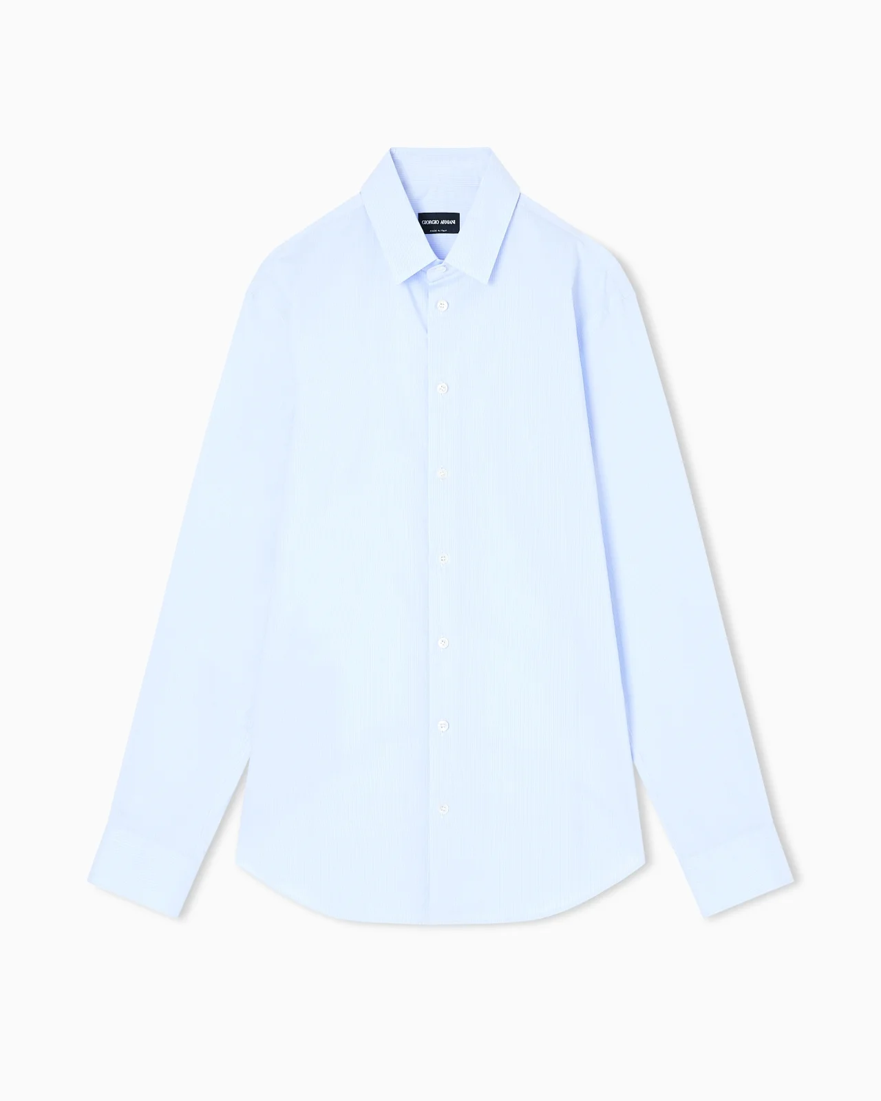 SLIM-FIT SHIRT IN STRIPED STRETCH COTTON-BLEND JERSEY - 1