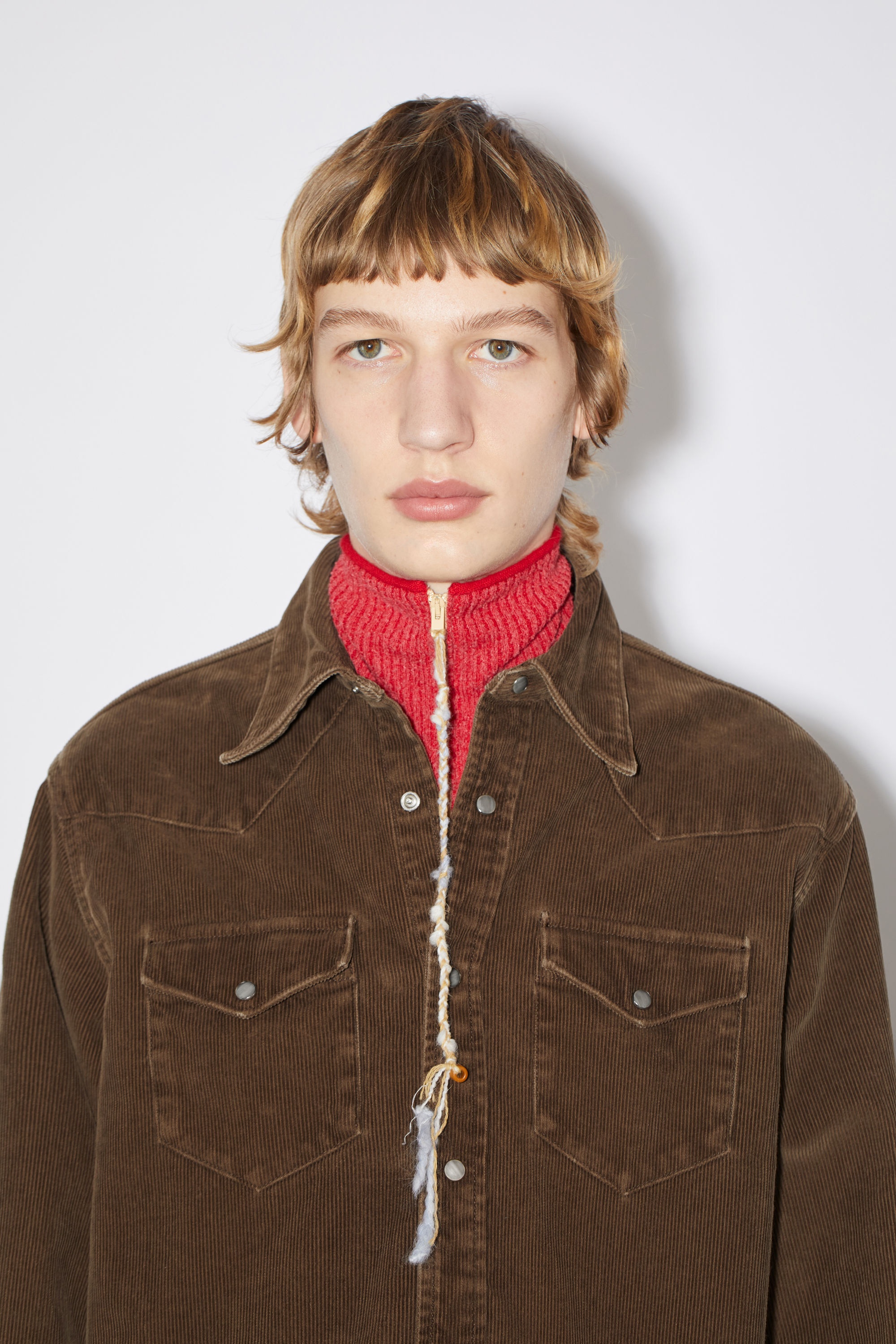 Corduroy button-up shirt - Beige - 5