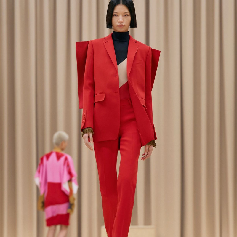 Panel Detail Grain de Poudre Wool Tailored Jacket 7