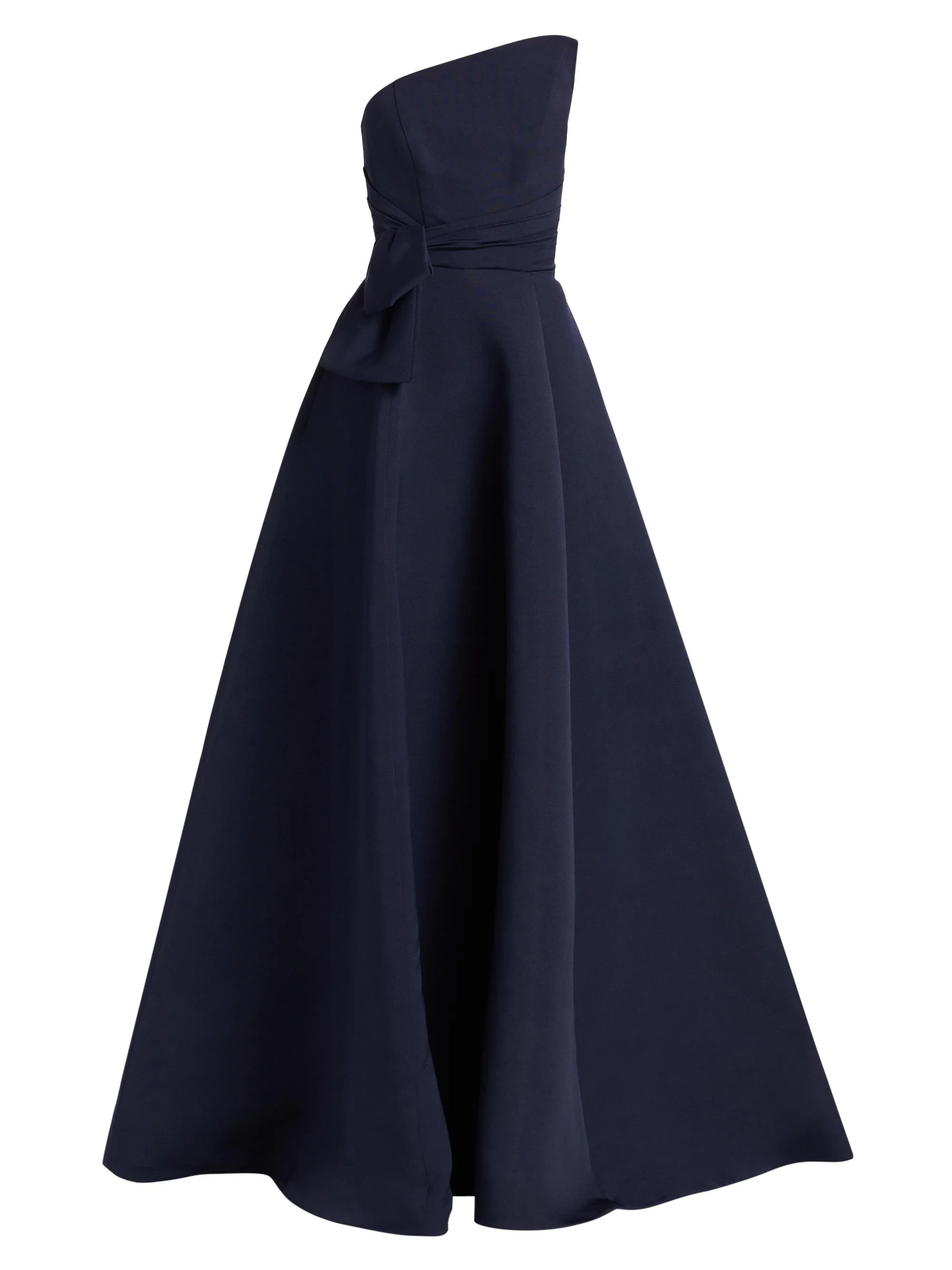 Women's Asymmetrical Strapless Gown - Navy - 1