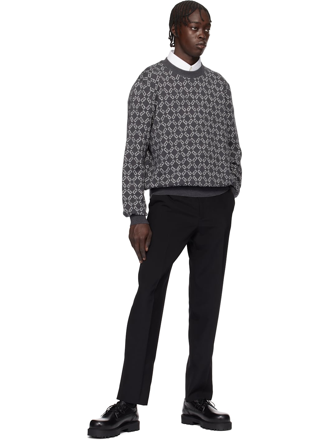 Gray Monogram 72 Jacquard Sweater - 4
