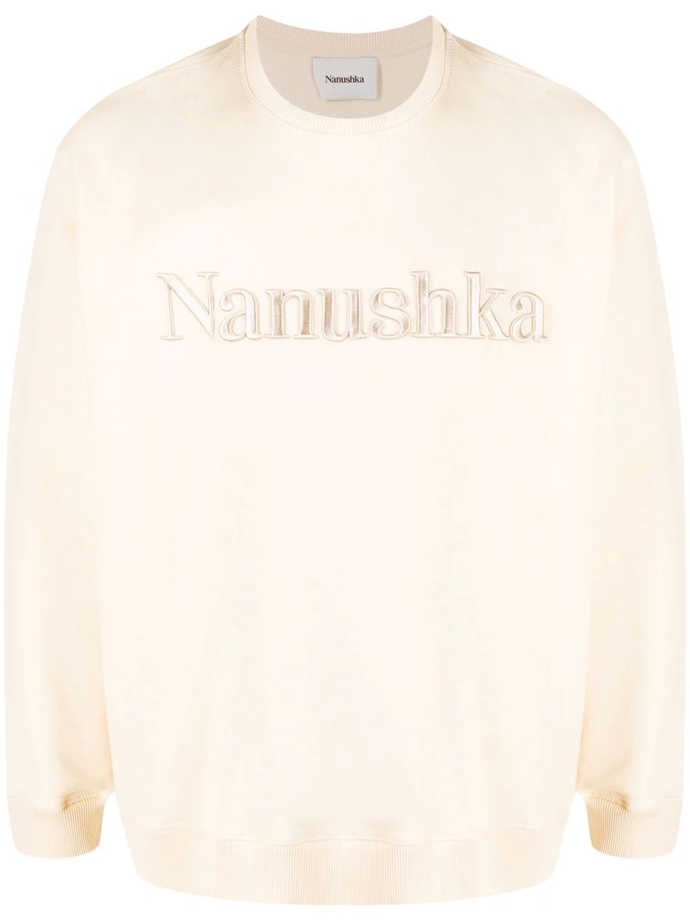 logo-embroidered crew neck jumper - 1