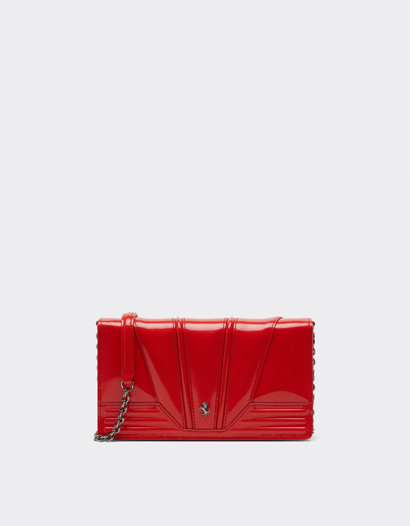 Ferrari GT brushed leather wallet with chain shoulder strap 1