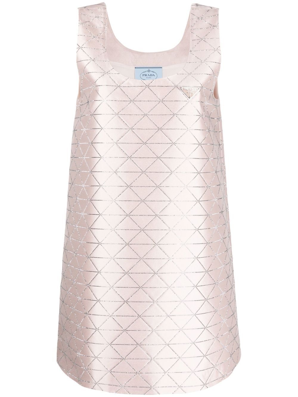 rhinestone triangle pattern dress - 1