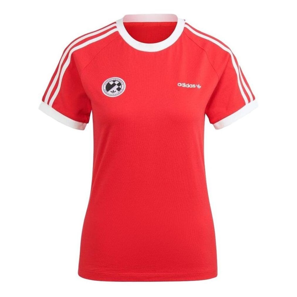 (WMNS) adidas Football Short Sleeve Tee 'Red' IR9786 - 1
