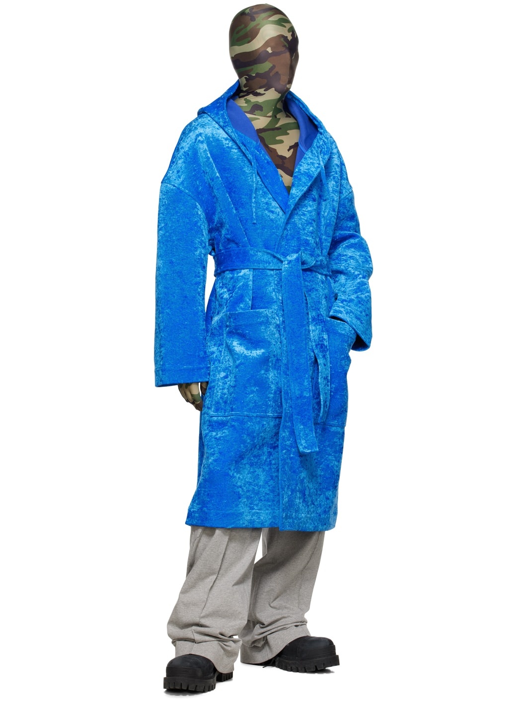 Blue Bathrobe Coat - 4