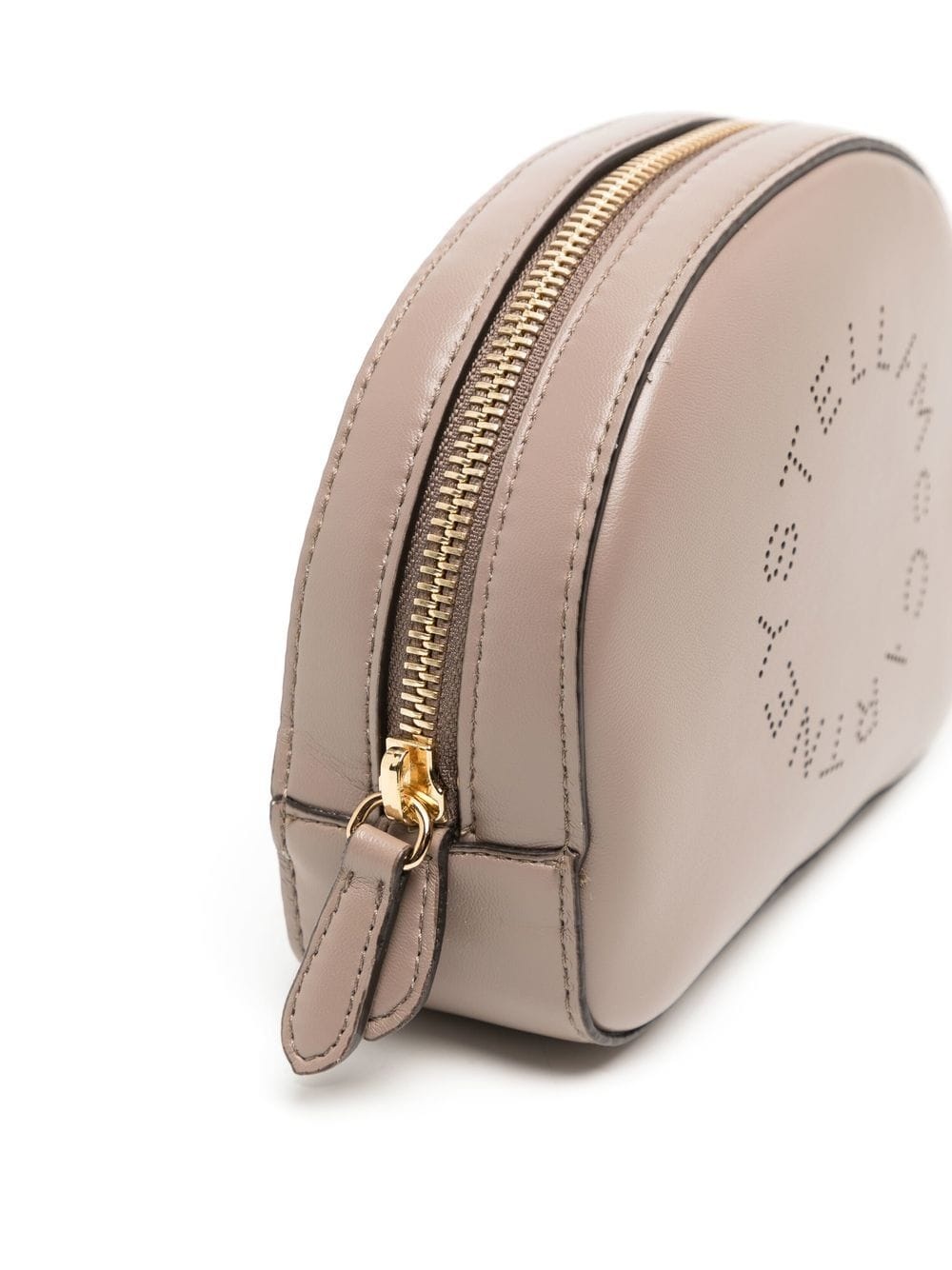 cut out-logo zip-up make up bag - 3