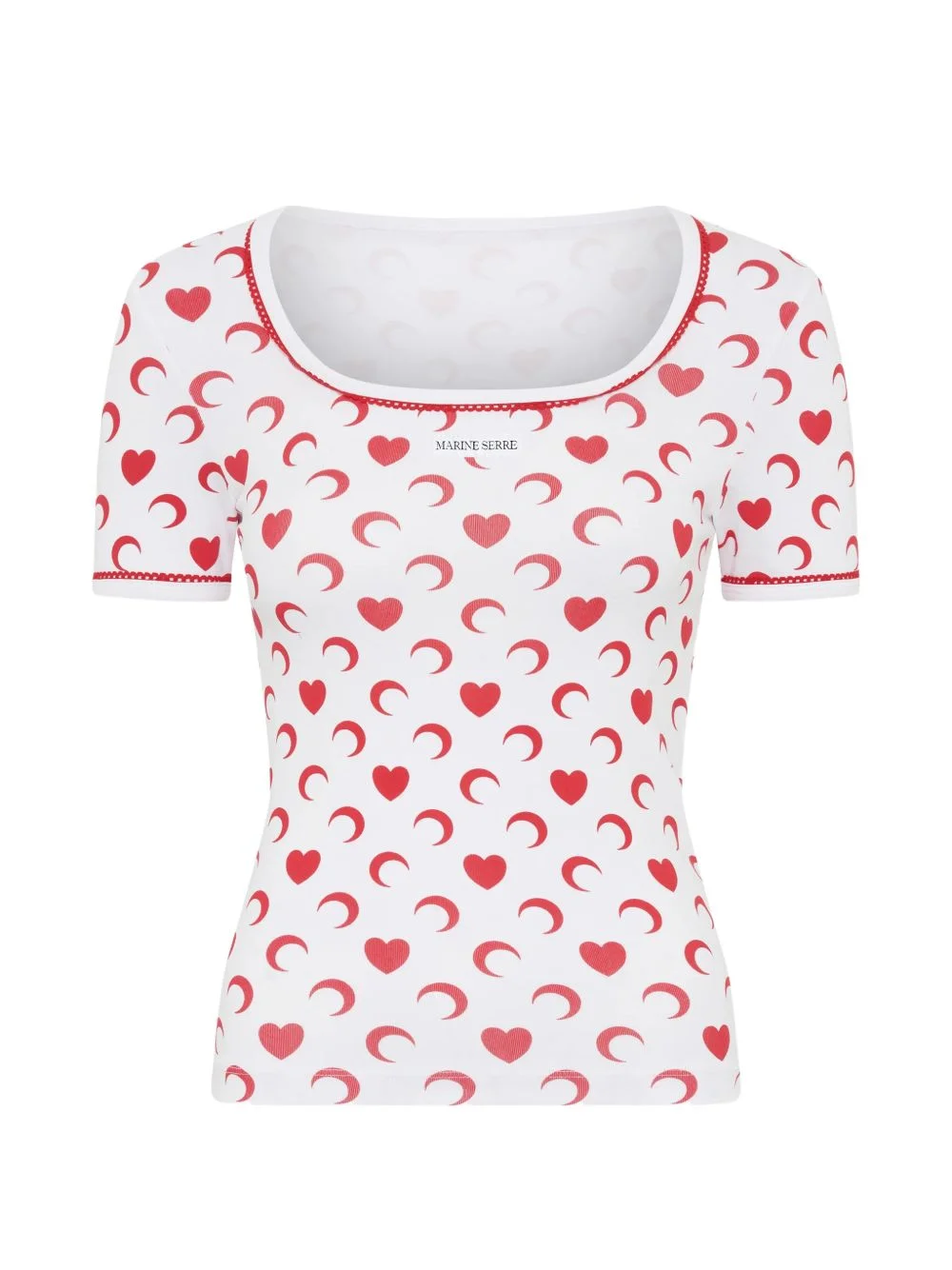heart moon squareneck T-shirt - 1